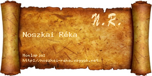 Noszkai Réka névjegykártya